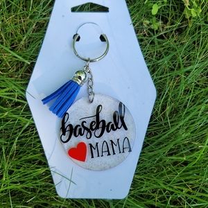 Handmade Acrylic Resin Keychain| Baseball Mama